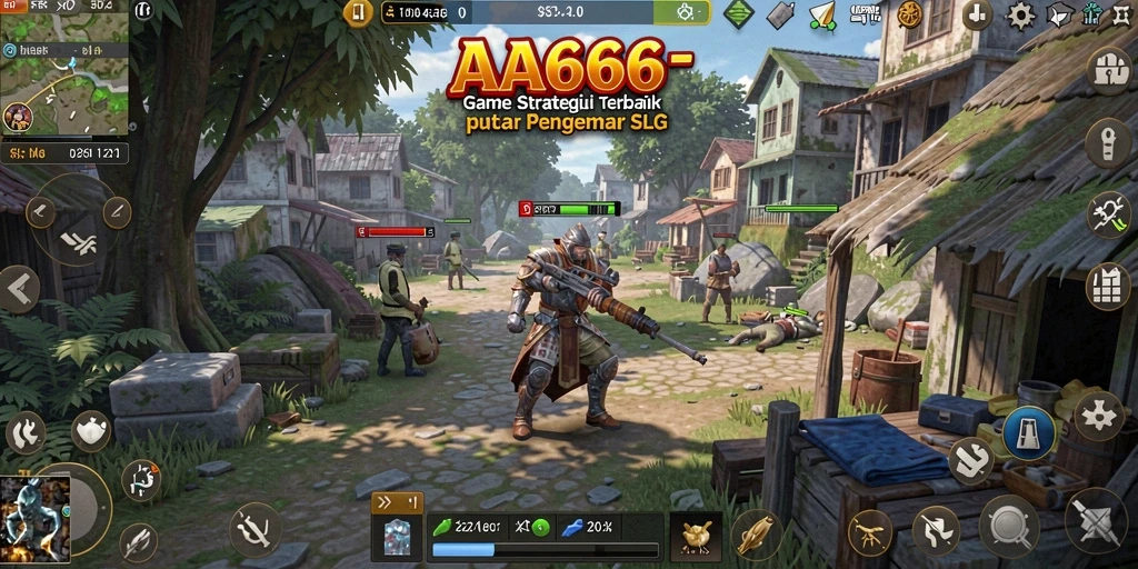 Screenshot gameplay AA666 menunjukkan pertarungan strategis yang intens.