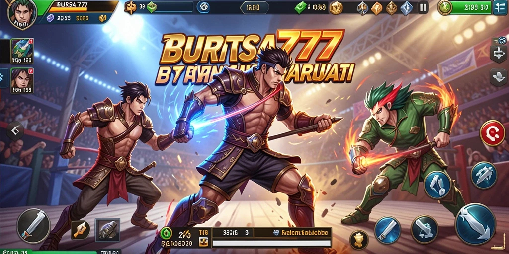 Gameplay BURSA777 menampilkan pertarungan seru dengan karakter beragam.