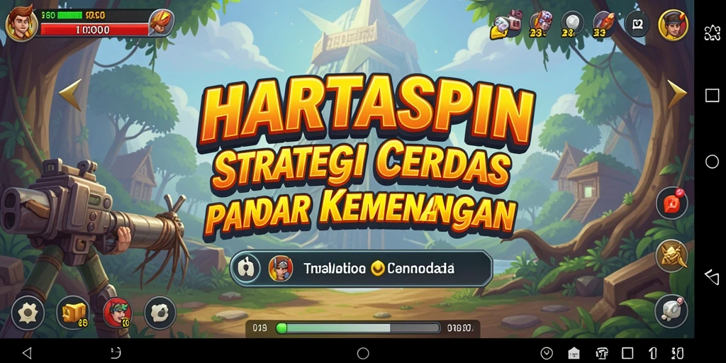 Tampilan menarik dari gameplay HARTASPIN menunjukkan taktik dan pertempuran yang seru.