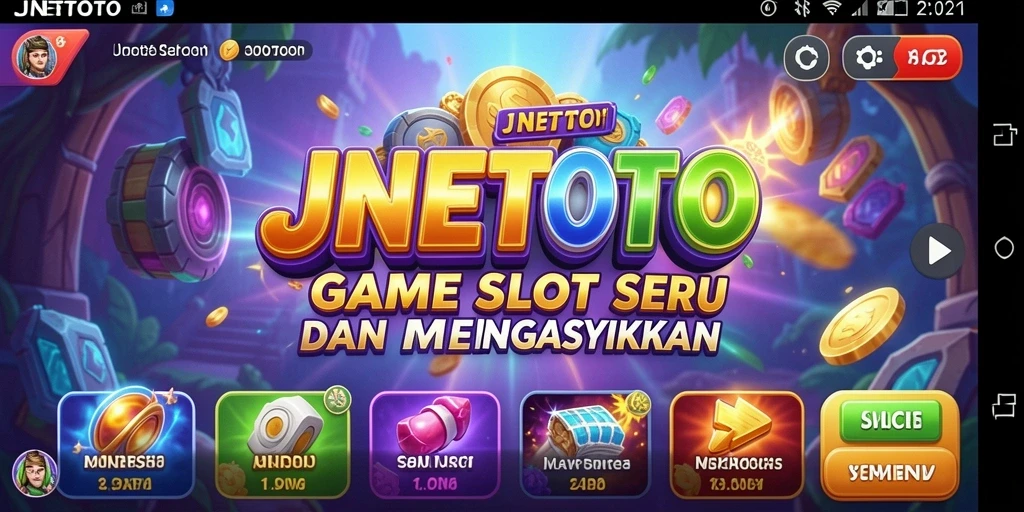 Screenshot gameplay JNETOTO dengan tampilan yang menarik dan fitur bonus slot.