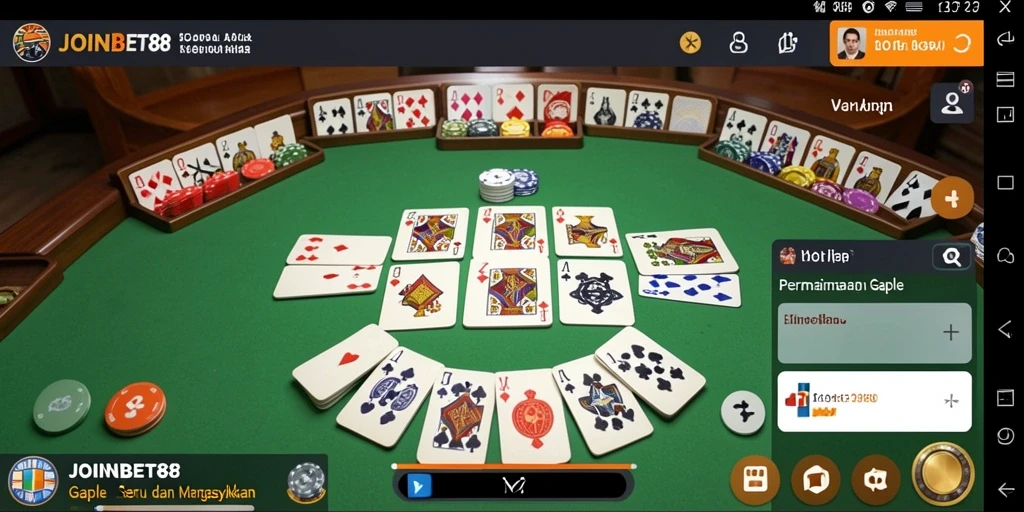 Tampilan utama gameplay Gaple di JOINBET88 yang menarik.