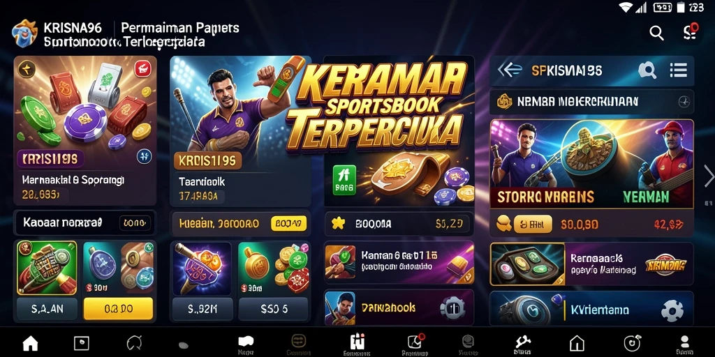 Tangkapan layar gameplay KRISNA96 menampilkan antarmuka pengguna yang menarik.