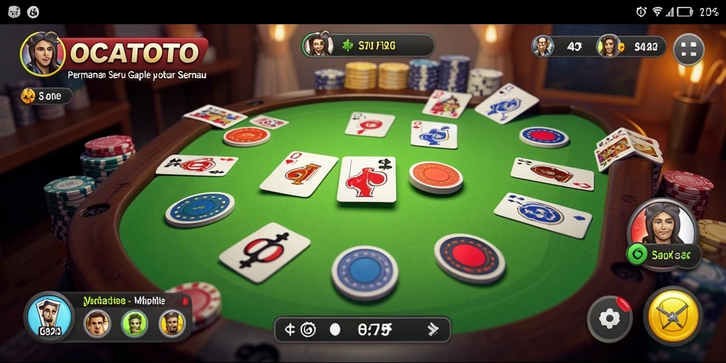 Tampilan gameplay OCATOTO dengan format Gaple yang menarik.