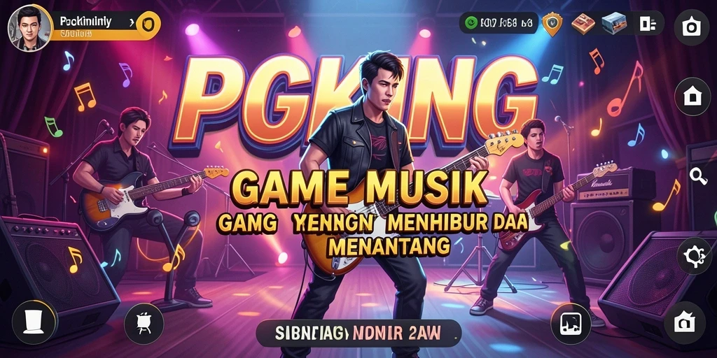 Tampilan gameplay seru dalam PGKING yang penuh warna dan irama.