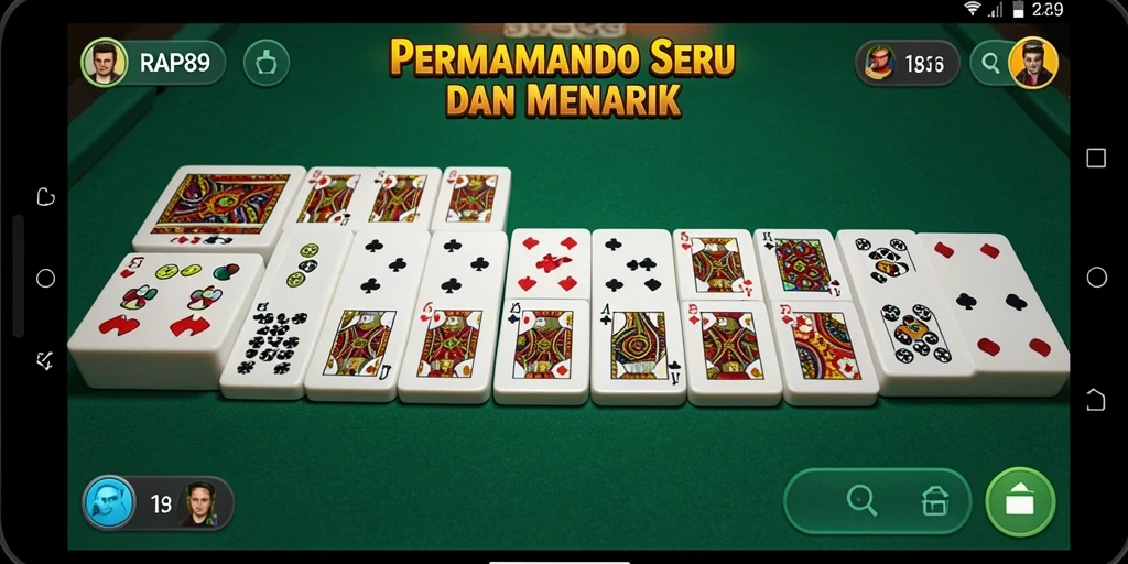 Tampilan gameplay seru dari RAP89 saat bermain Domino.
