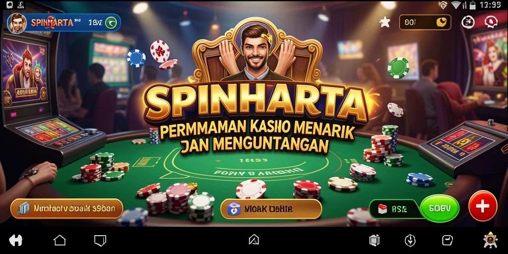 Tampilan dinamis permainan Kasino SPINHARTA yang menantang.
